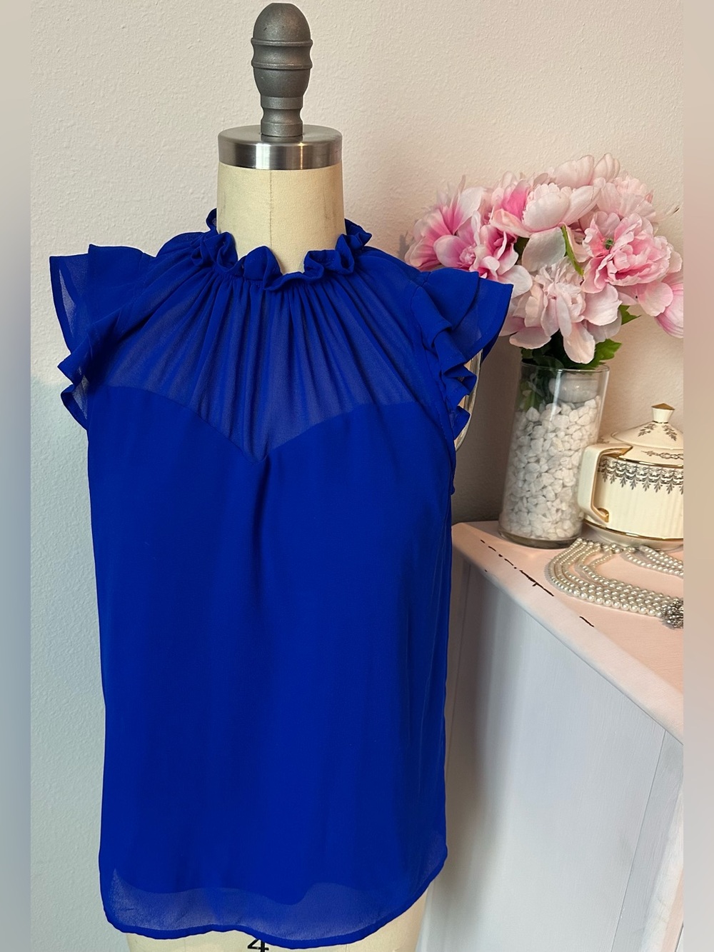 Monteau Cobalt Blue Off-Shoulder Top